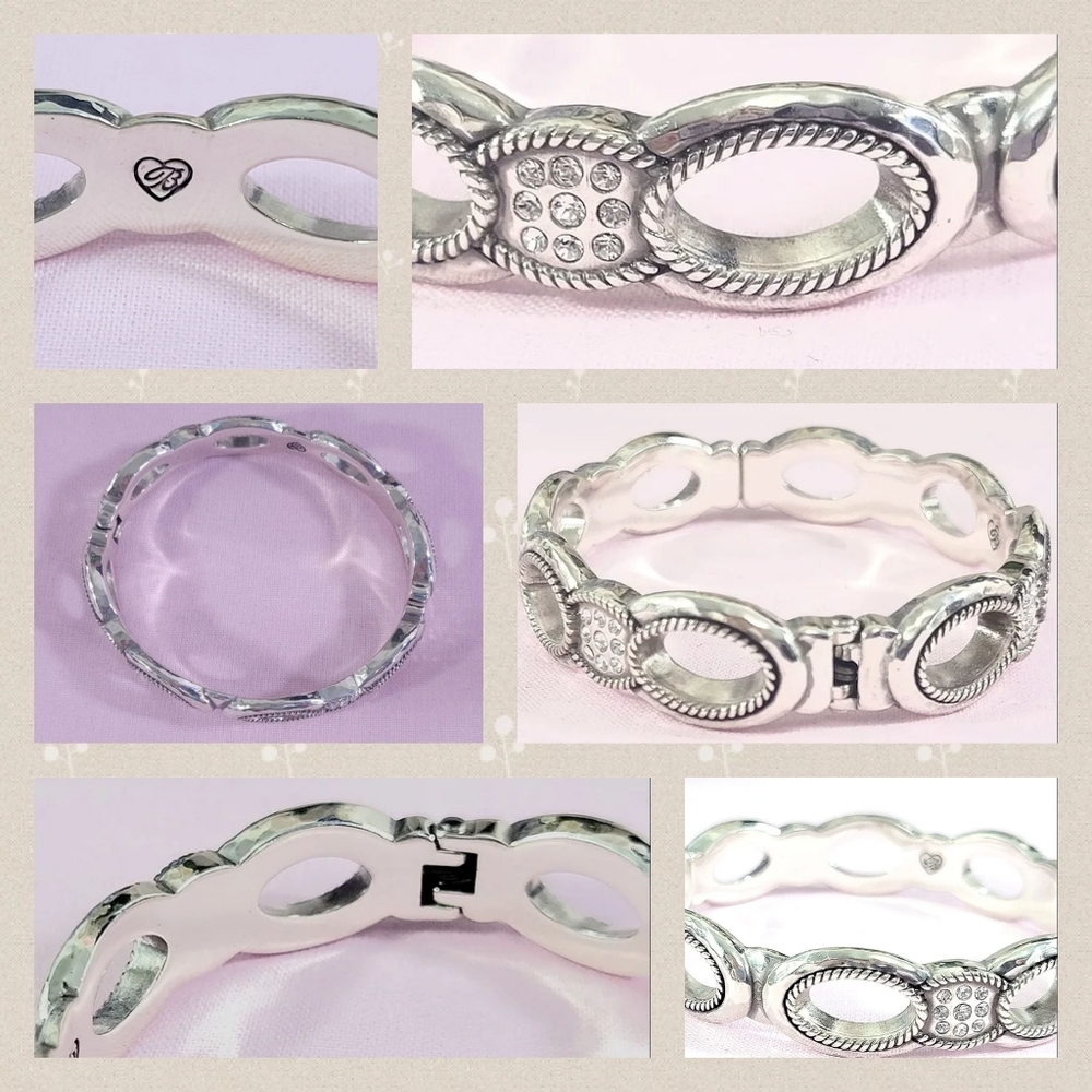 Brighton Hammered Open Circles Hinge Bangle Bracelet
